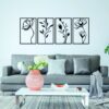 Set floral – 4 piezas, 40 × 120 cm